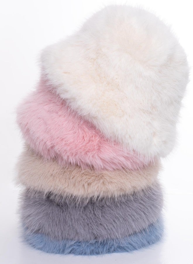 Doyesiee Faux Fur Bucket Hat for Women, Wide Brim Adjustable Fuzzy Fisherman Cap Long Pile Fluffy Winter Fashion Hat (US, Alpha, One Size, Medium, Black) - Image 2